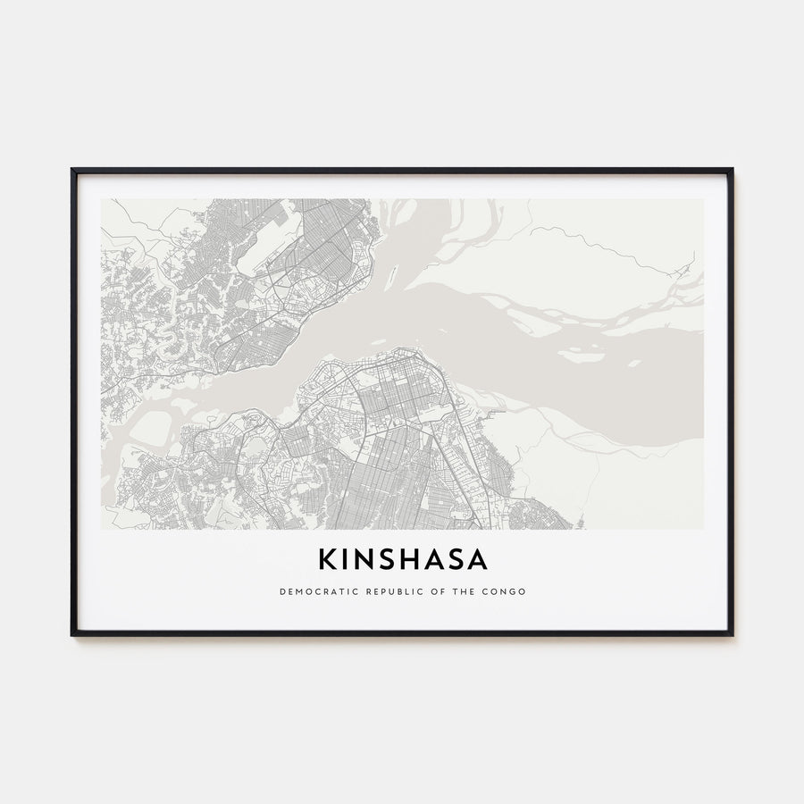 Kinshasa Map Landscape Poster