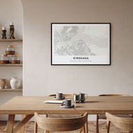 Kinshasa Map Landscape Poster