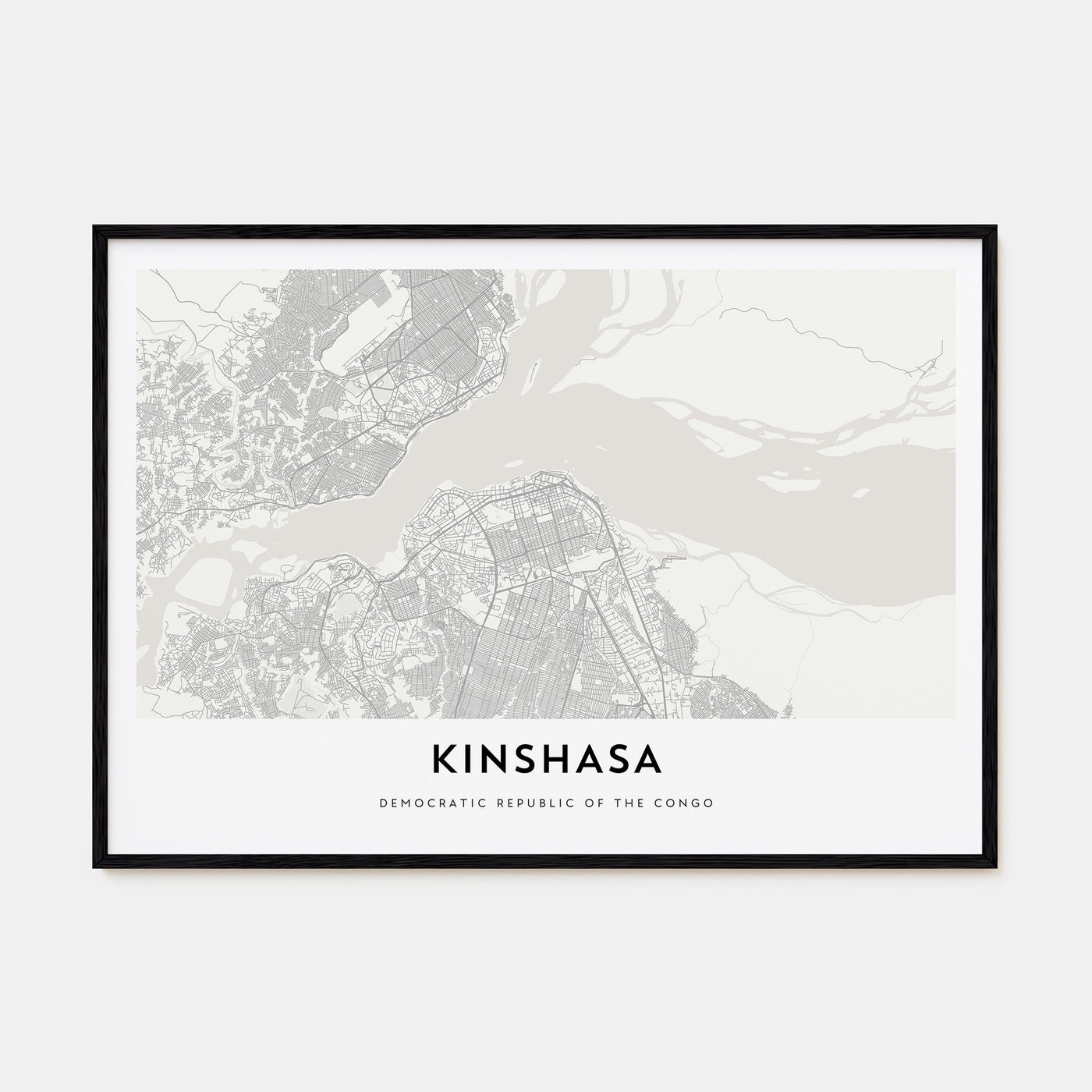 Kinshasa Map Landscape Poster