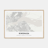 Kinshasa Map Landscape Poster