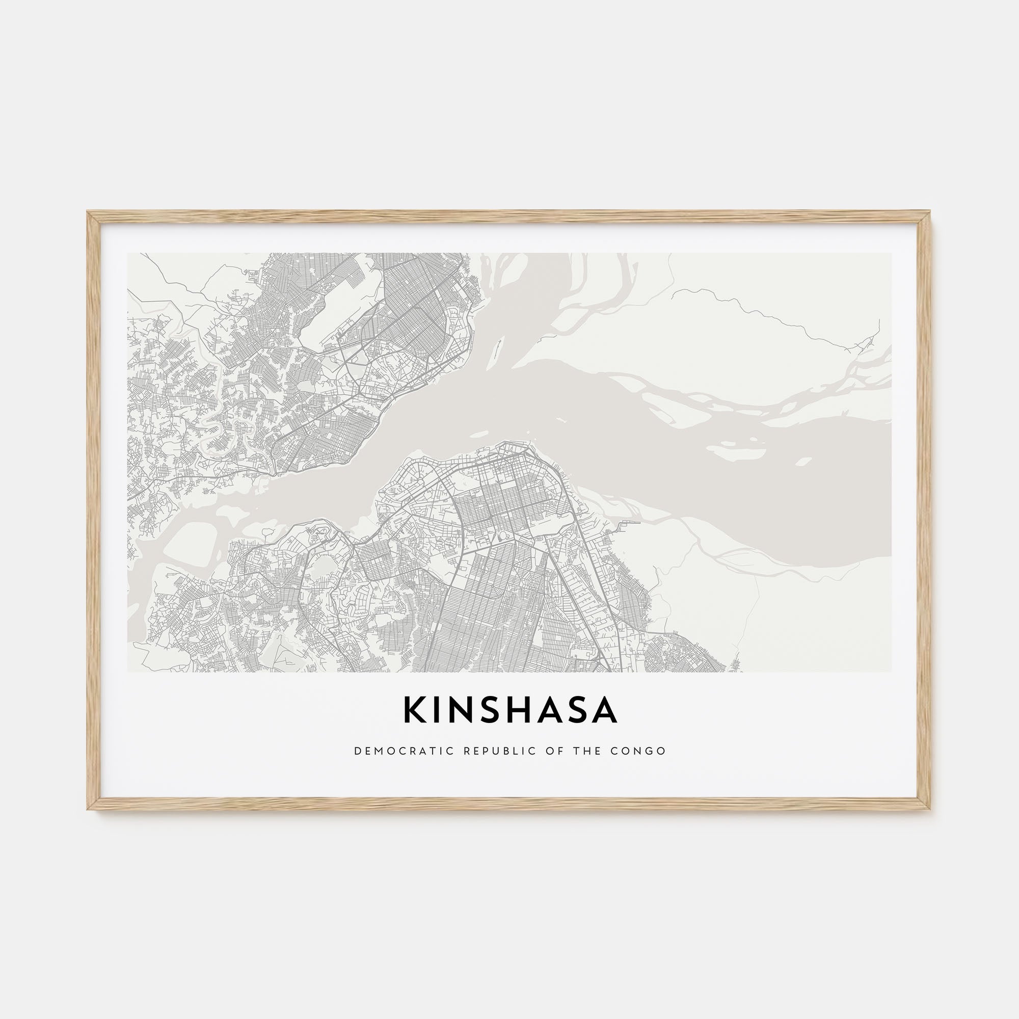 Kinshasa Map Landscape Poster