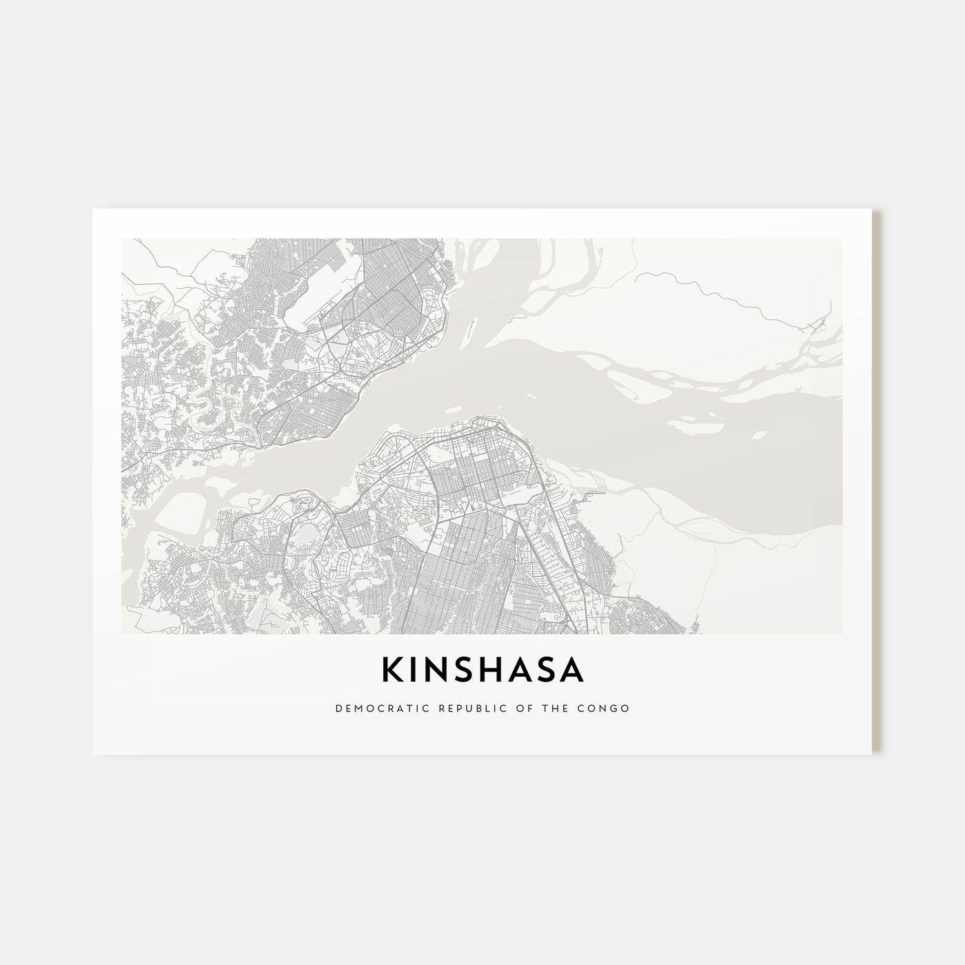 Kinshasa Map Landscape Poster