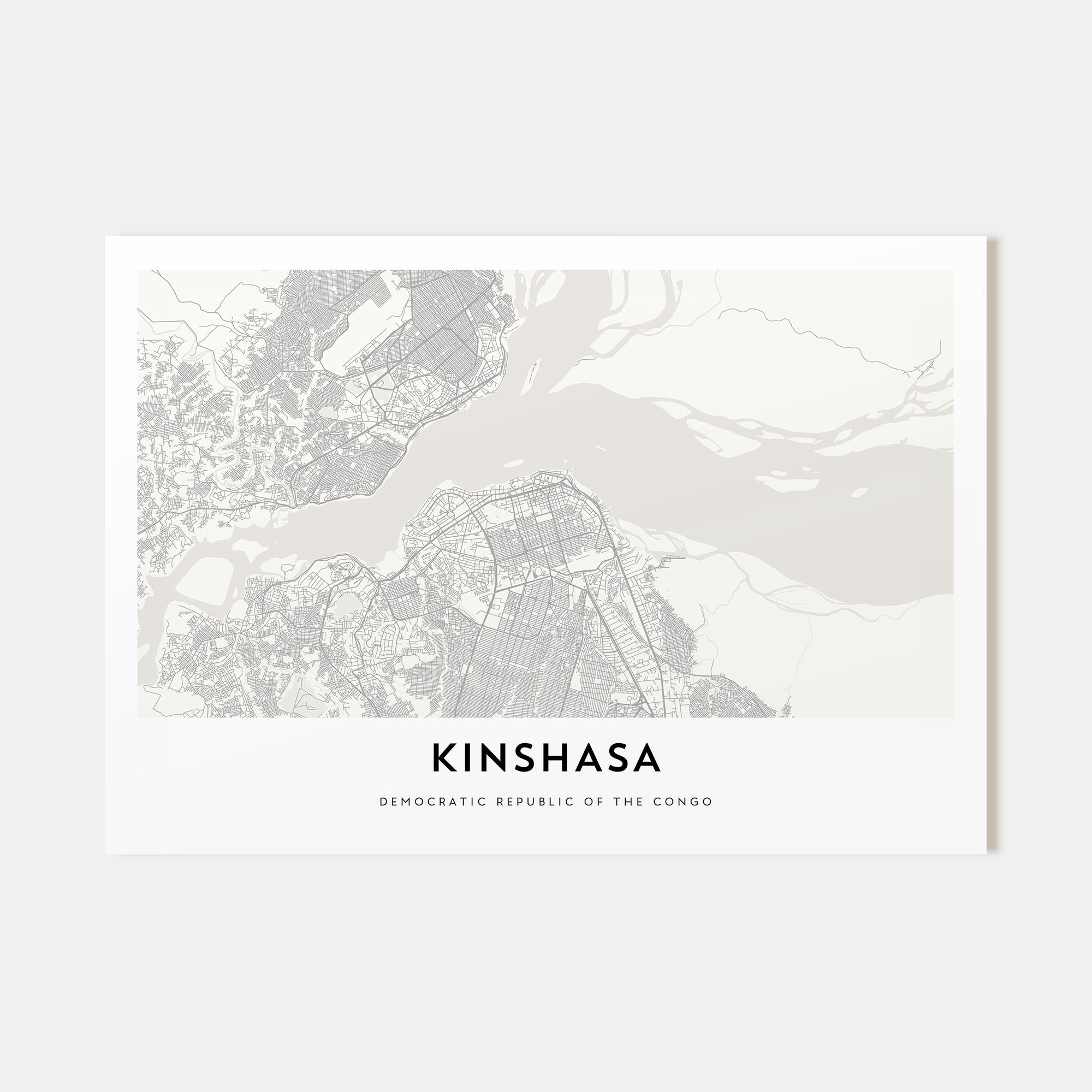 Kinshasa Map Landscape Poster
