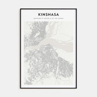 Kinshasa Map Portrait Poster