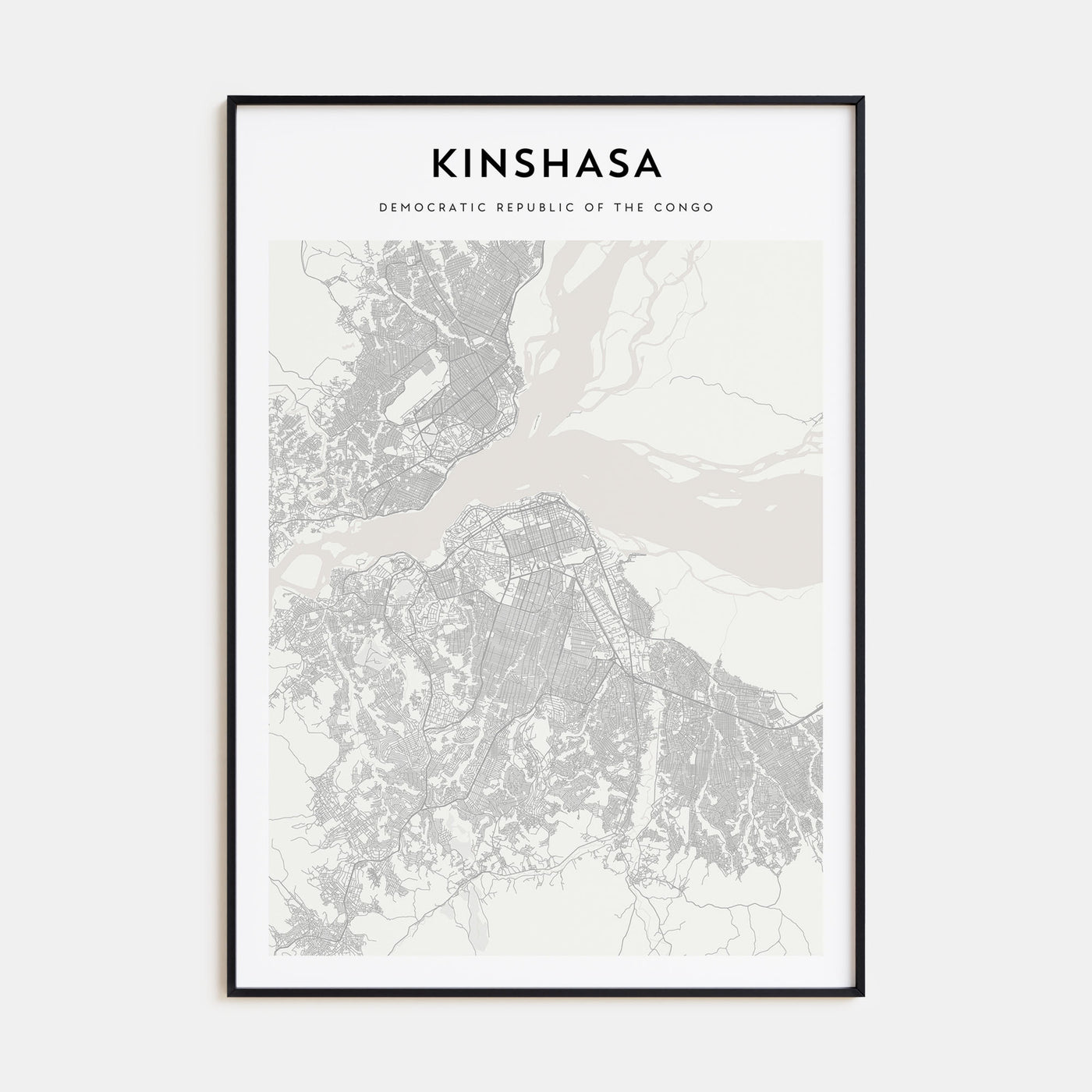 Kinshasa Map Portrait Poster