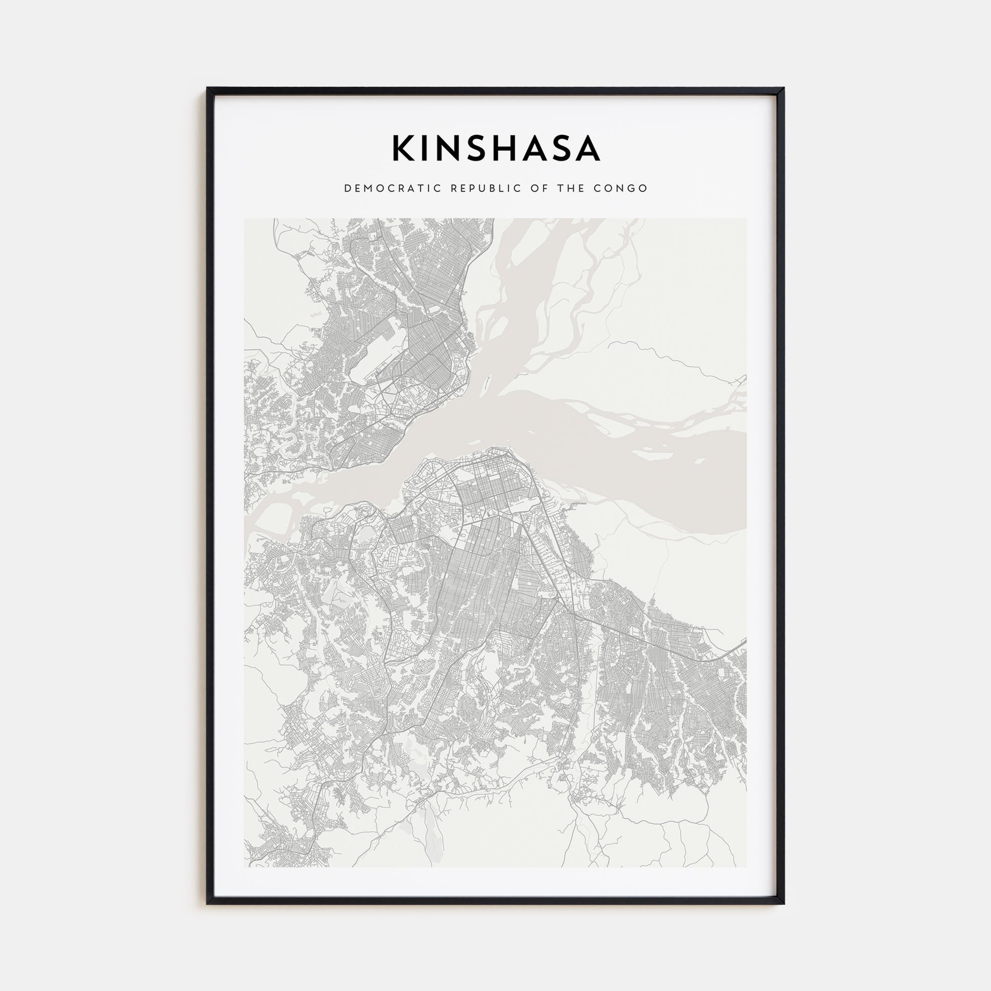 Kinshasa Map Portrait Poster
