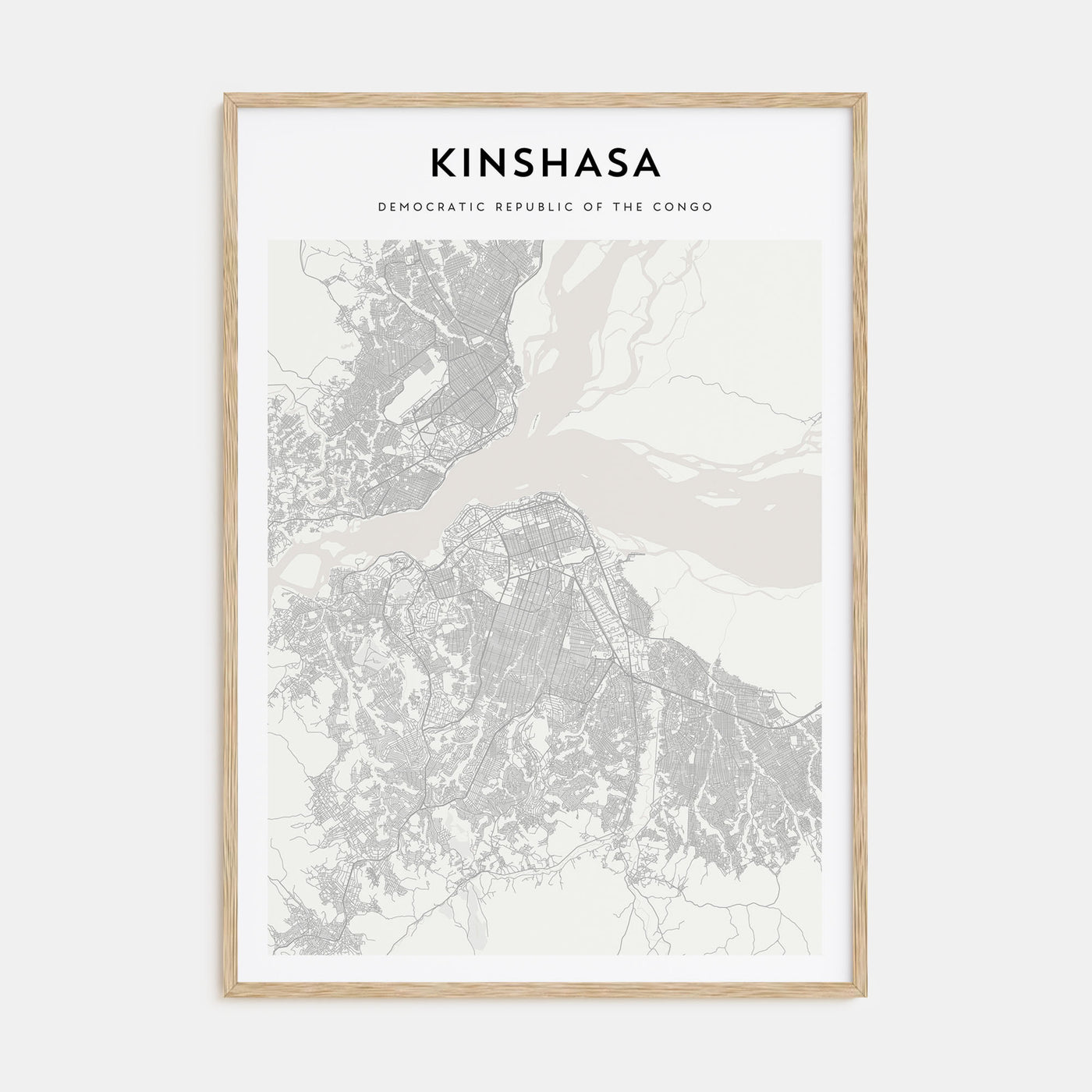 Kinshasa Map Portrait Poster
