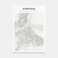 Kinshasa Map Portrait Poster