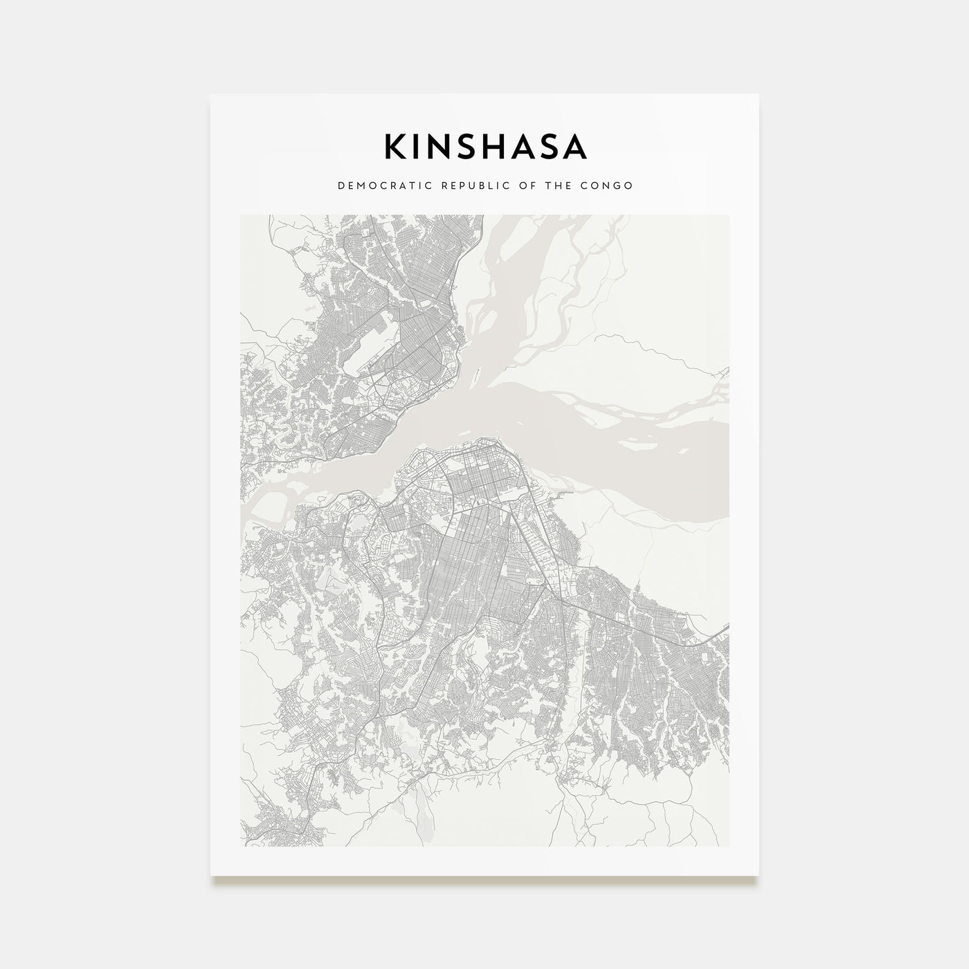 Kinshasa Map Portrait Poster