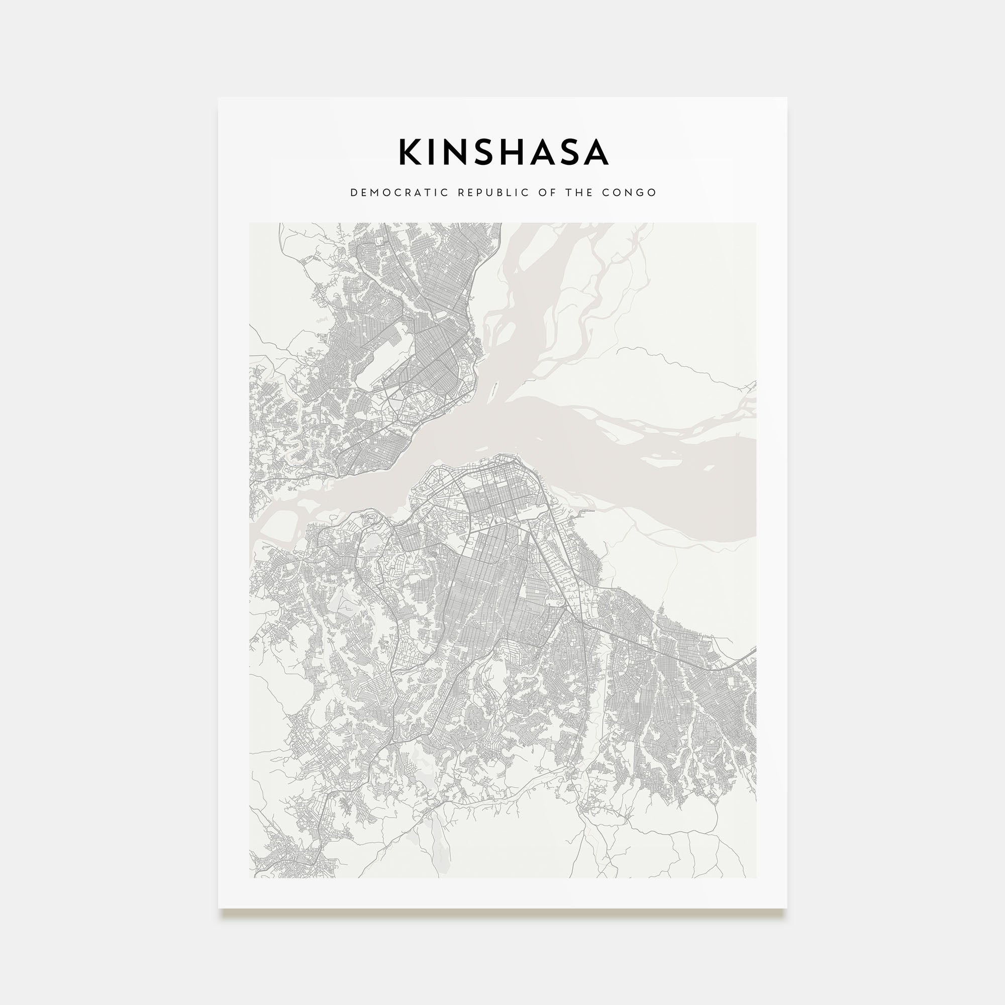 Kinshasa Map Portrait Poster