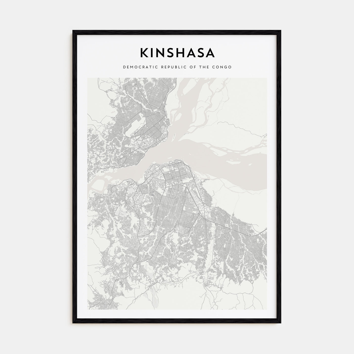 Kinshasa Map Portrait Poster