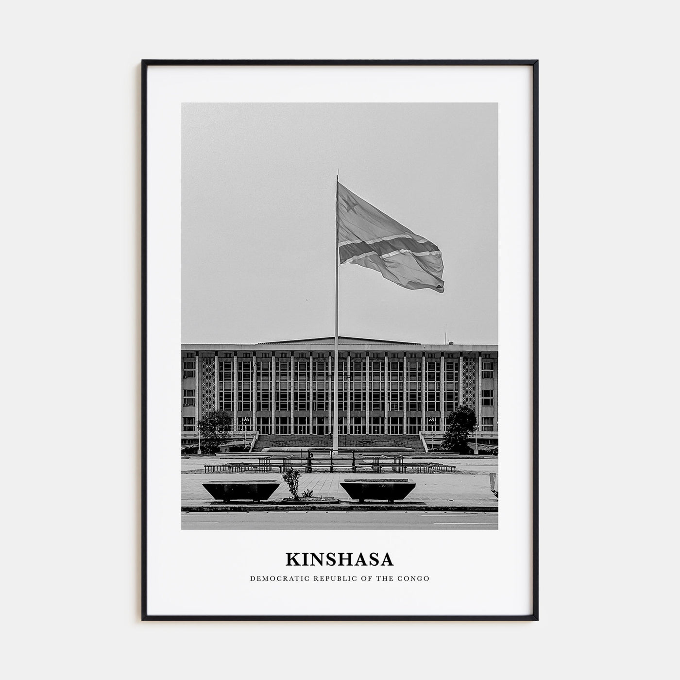 Kinshasa Portrait B&W Poster