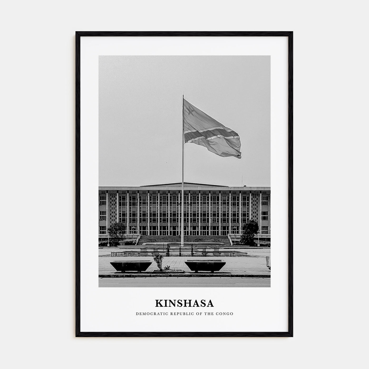 Kinshasa Portrait B&W Poster
