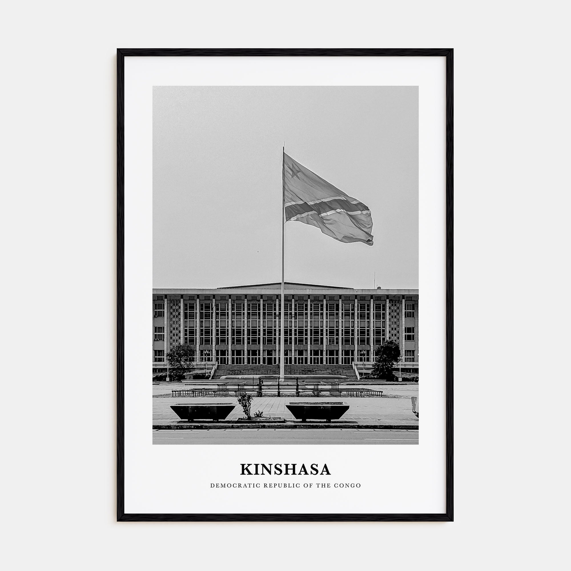 Kinshasa Portrait B&W Poster