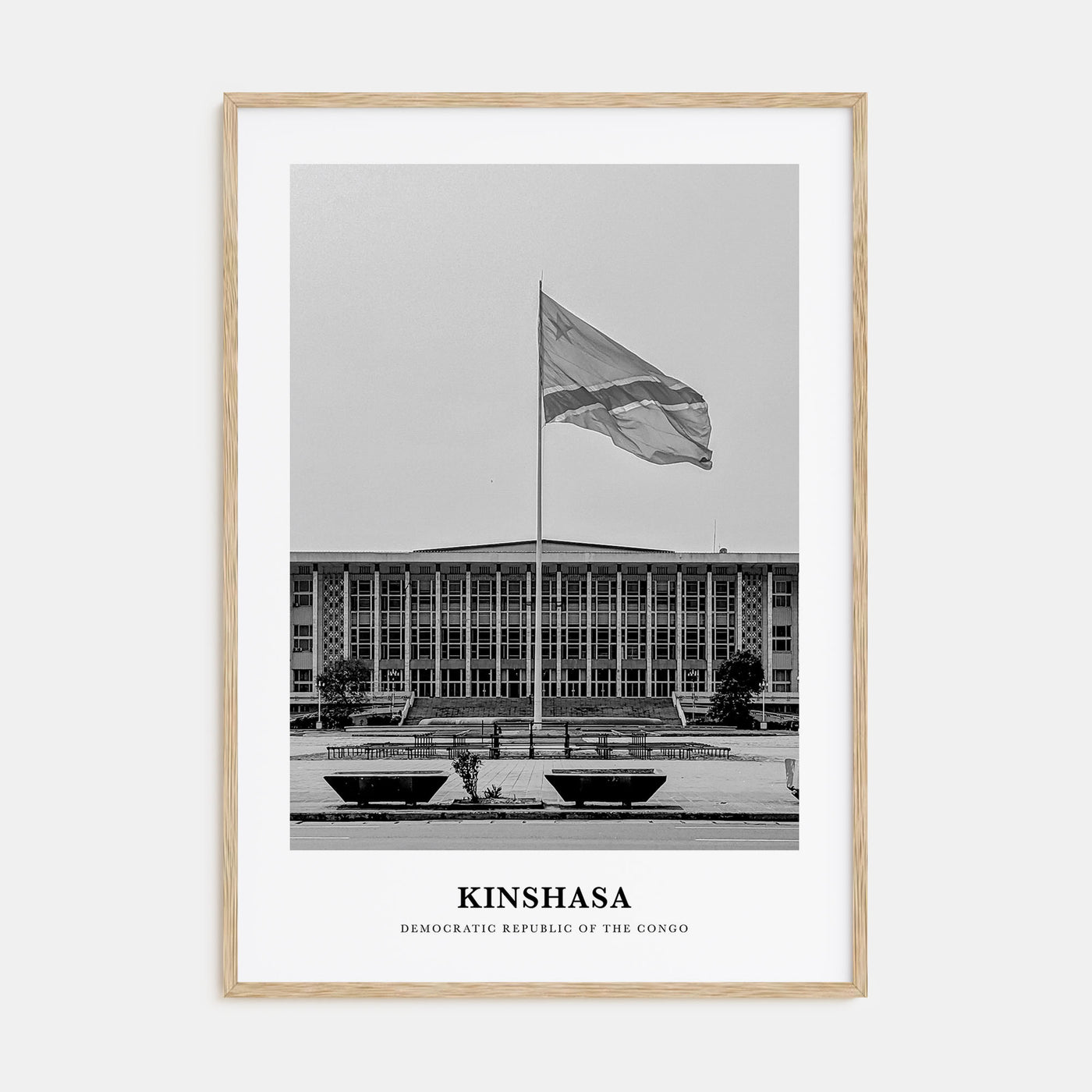 Kinshasa Portrait B&W Poster