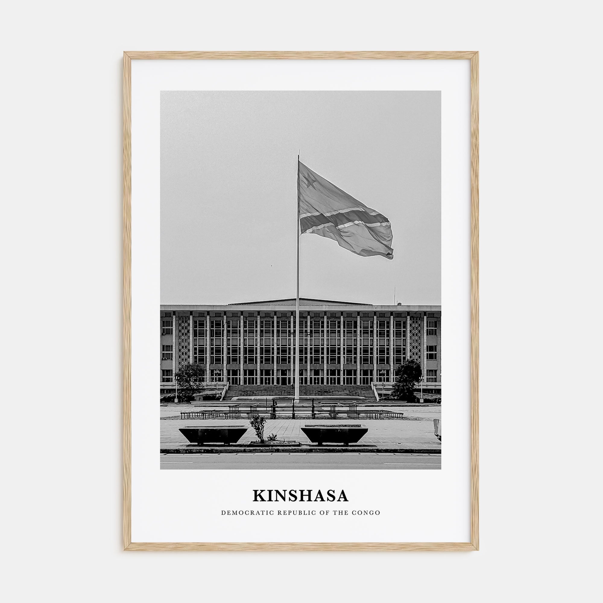 Kinshasa Portrait B&W Poster
