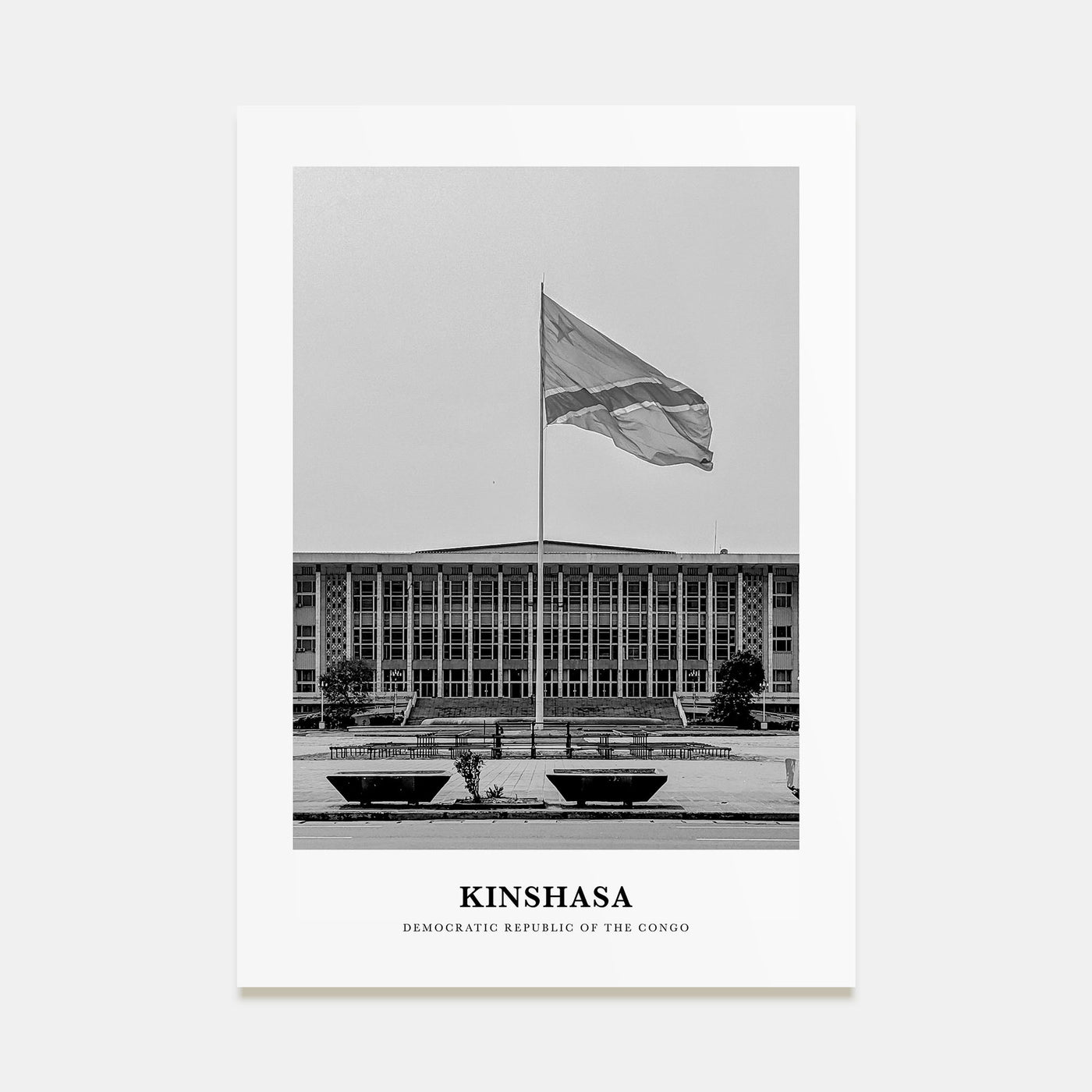 Kinshasa Portrait B&W Poster