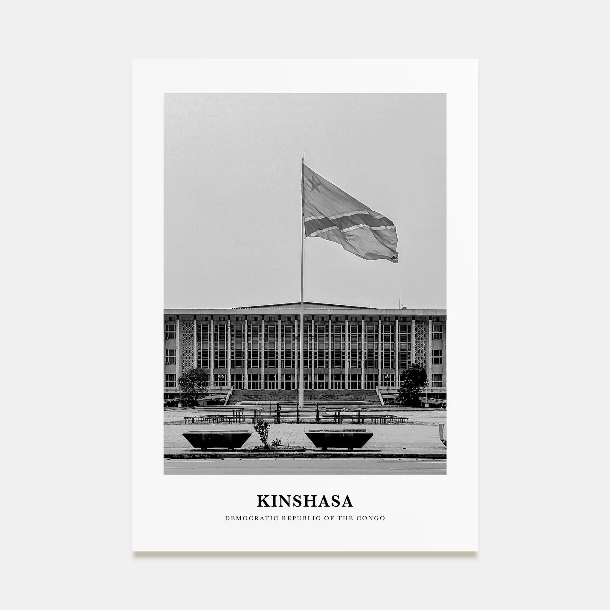 Kinshasa Portrait B&W Poster