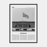 Kinshasa Travel B&W Poster