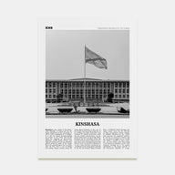 Kinshasa Travel B&W Poster