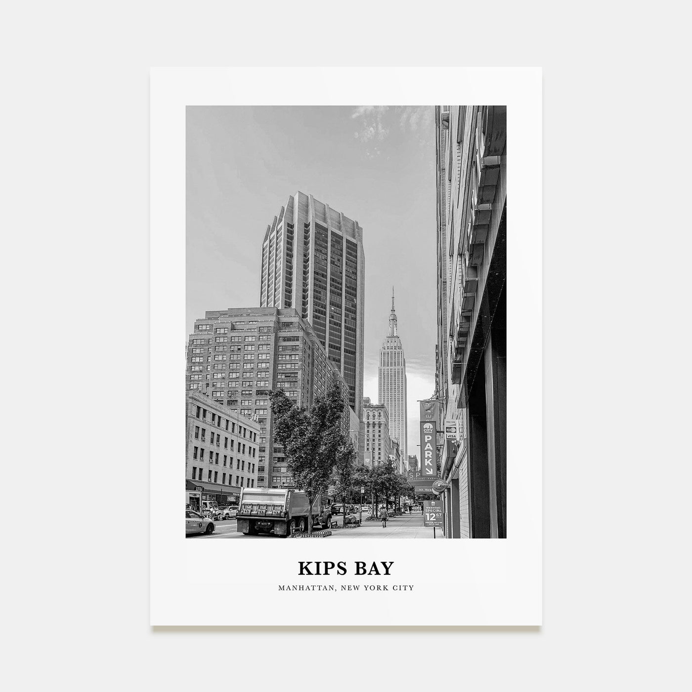 Kips Bay Portrait B&W Poster
