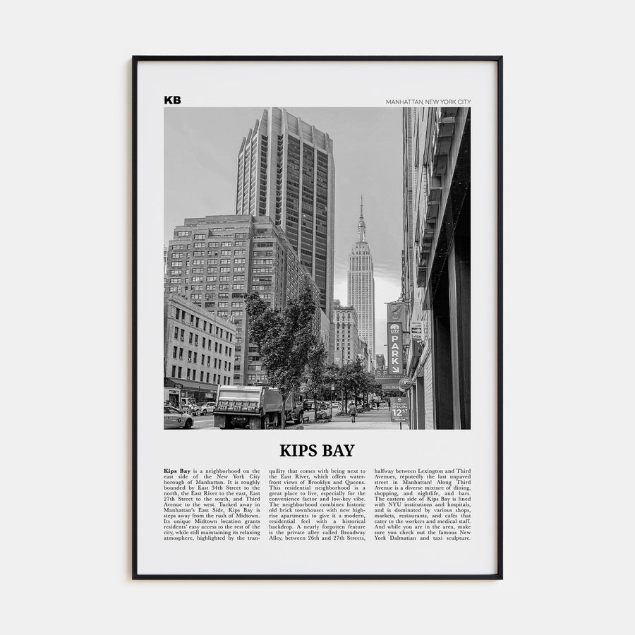 Kips Bay Travel B&W Poster