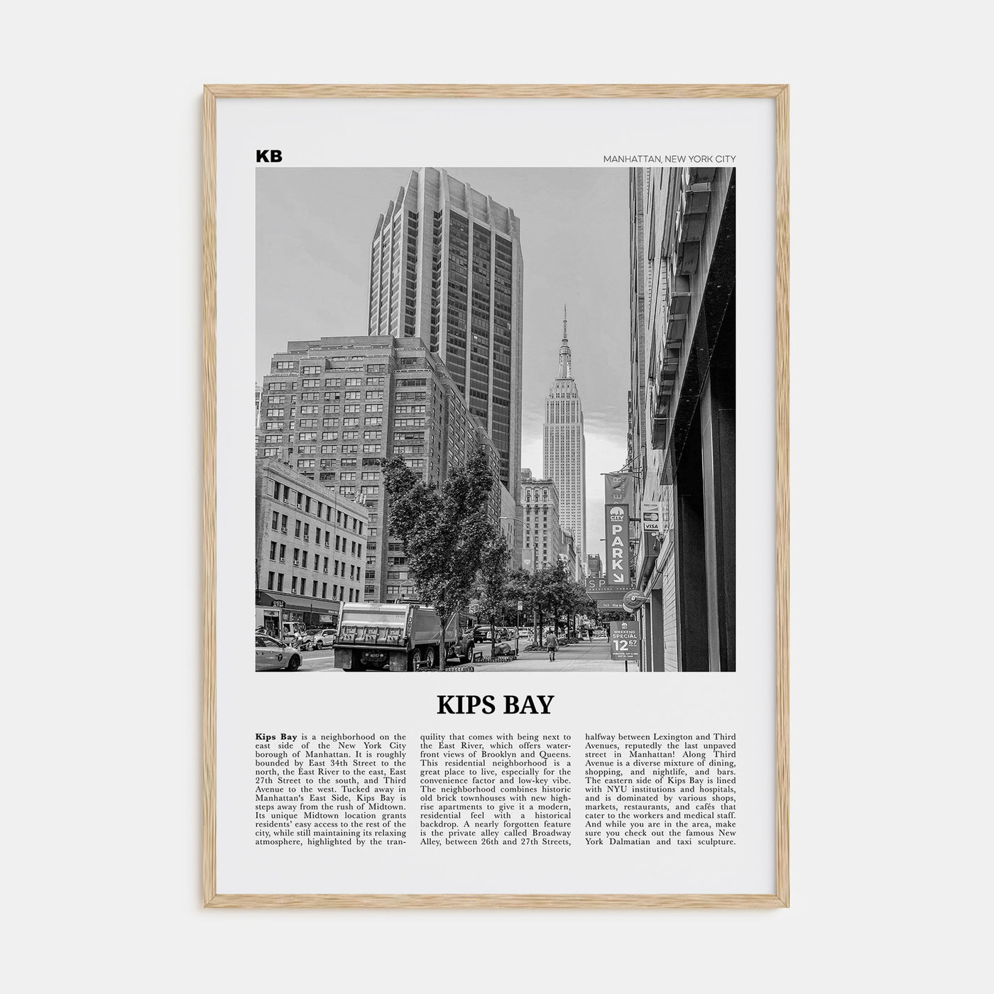 Kips Bay Travel B&W Poster
