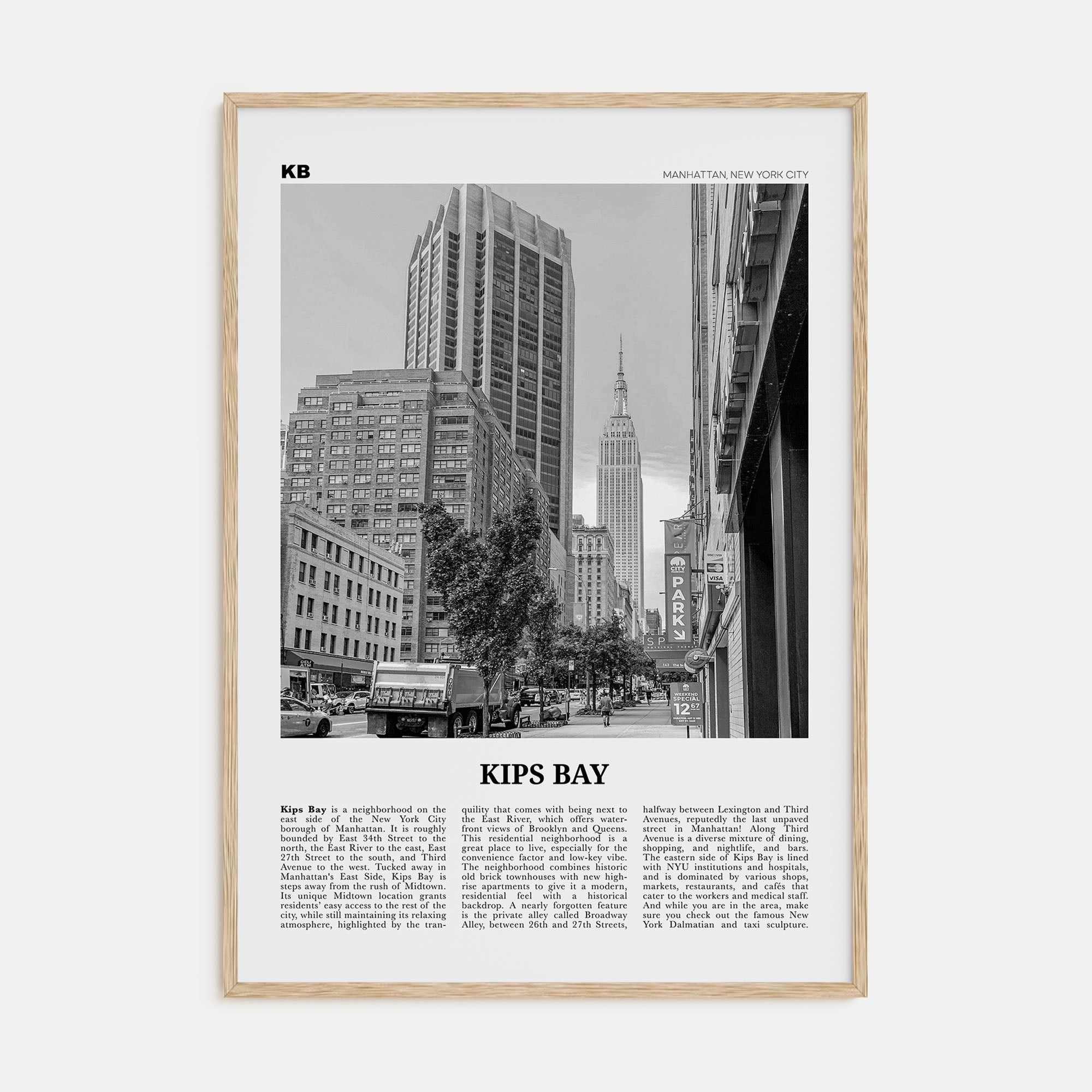 Kips Bay Travel B&W Poster