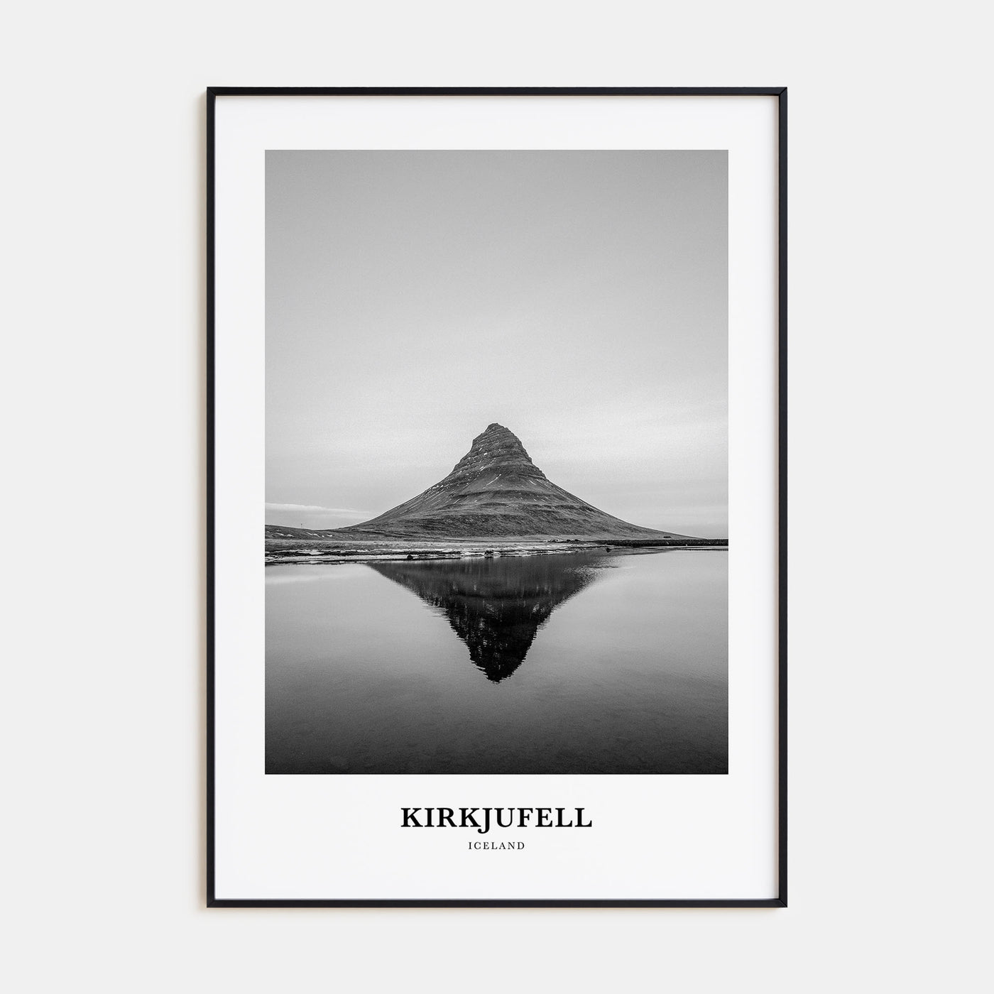Kirkjufell Portrait B&W Poster