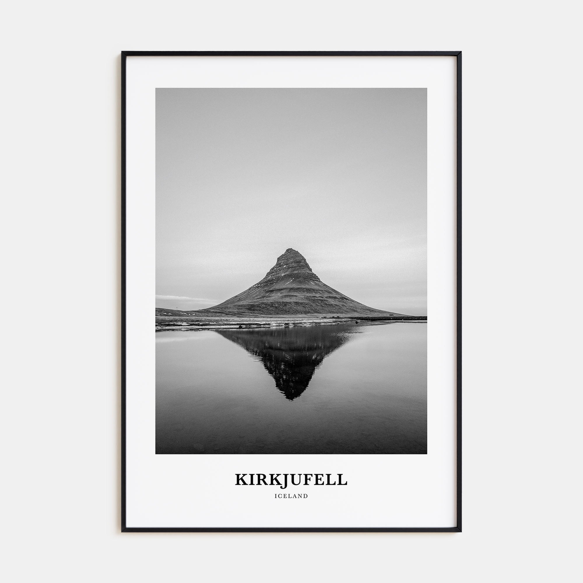 Kirkjufell Portrait B&W Poster