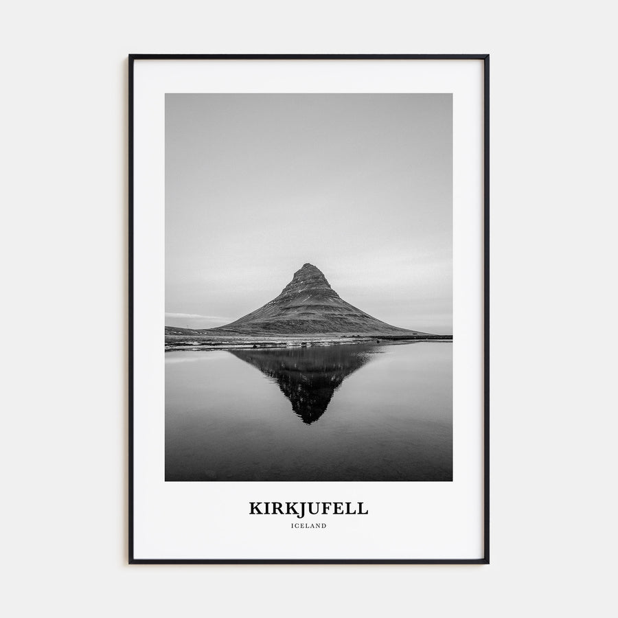 Kirkjufell Portrait B&W Poster