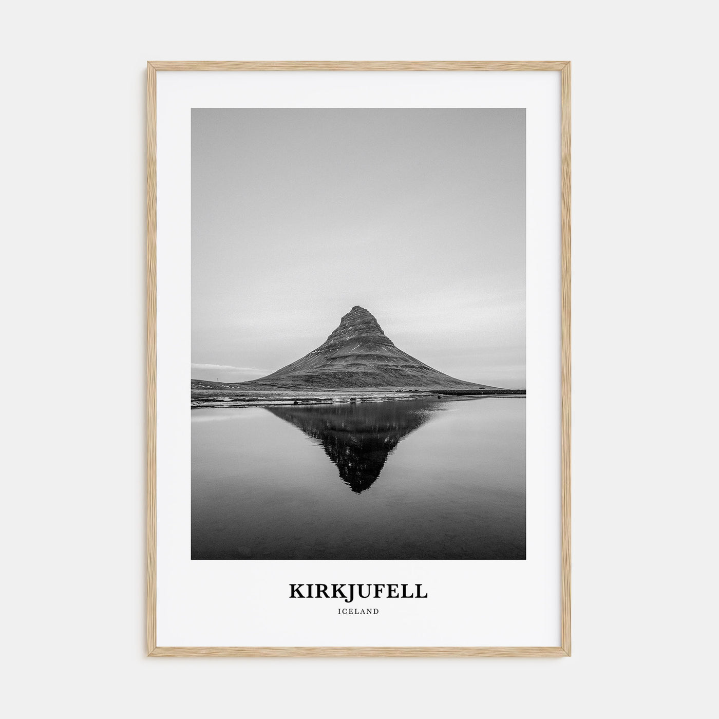 Kirkjufell Portrait B&W Poster