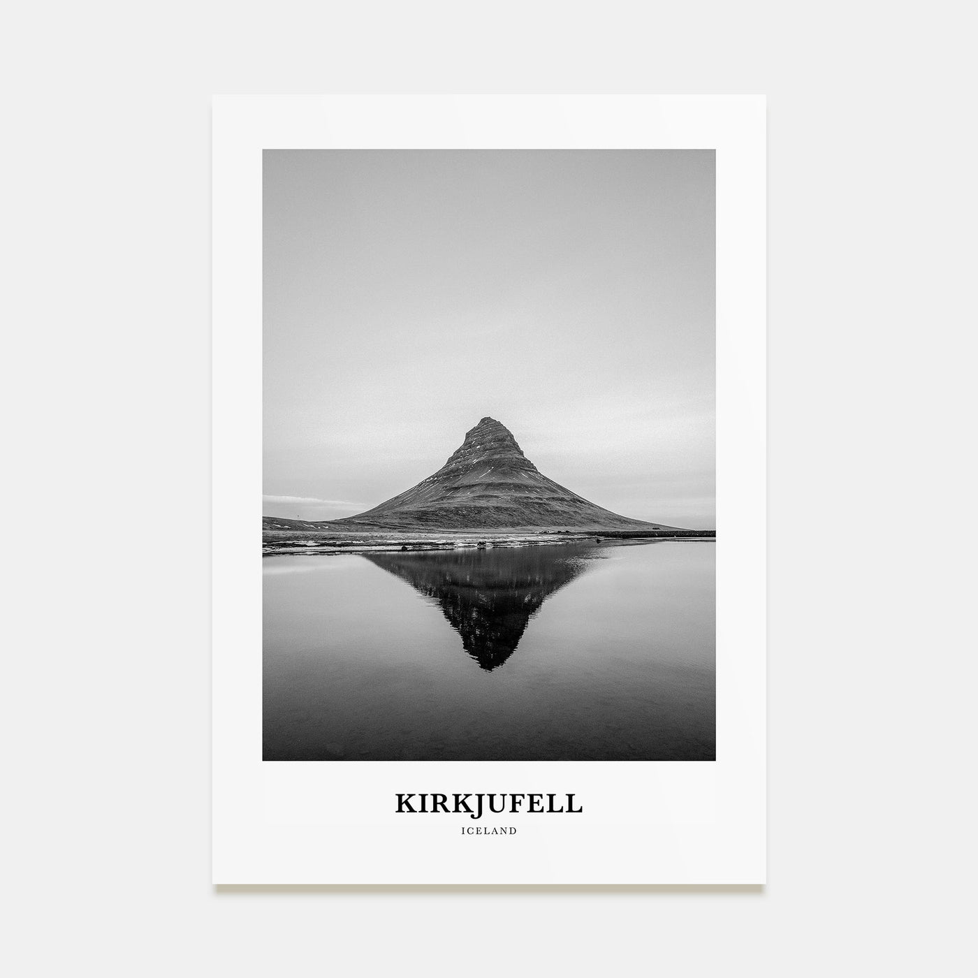 Kirkjufell Portrait B&W Poster
