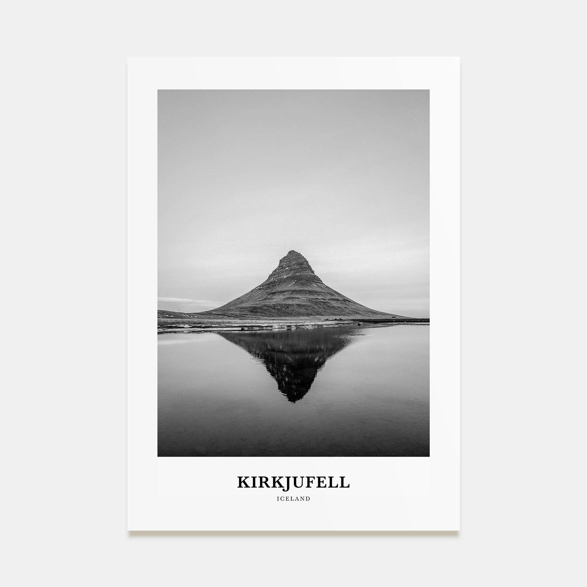 Kirkjufell Portrait B&W Poster