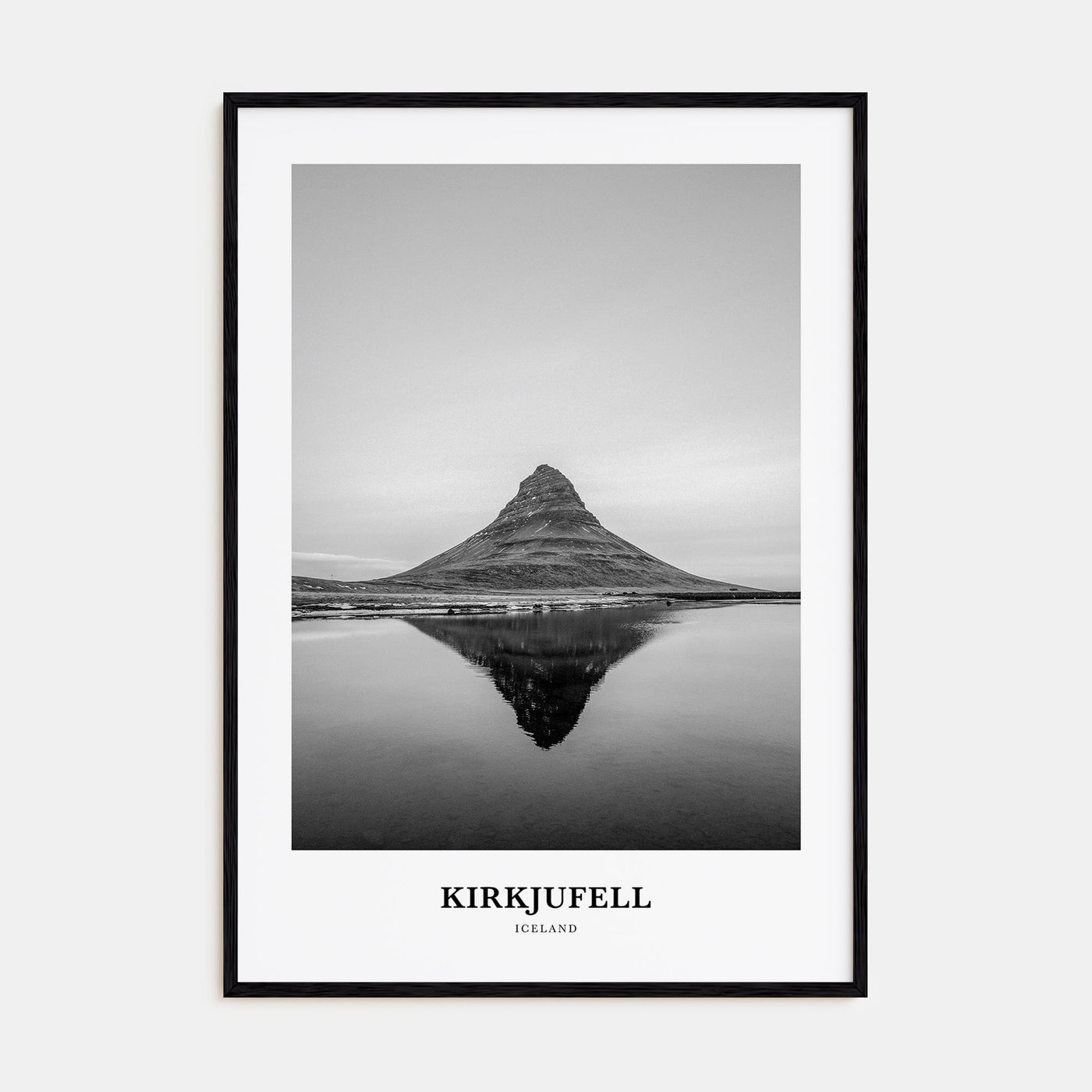 Kirkjufell Portrait B&W Poster