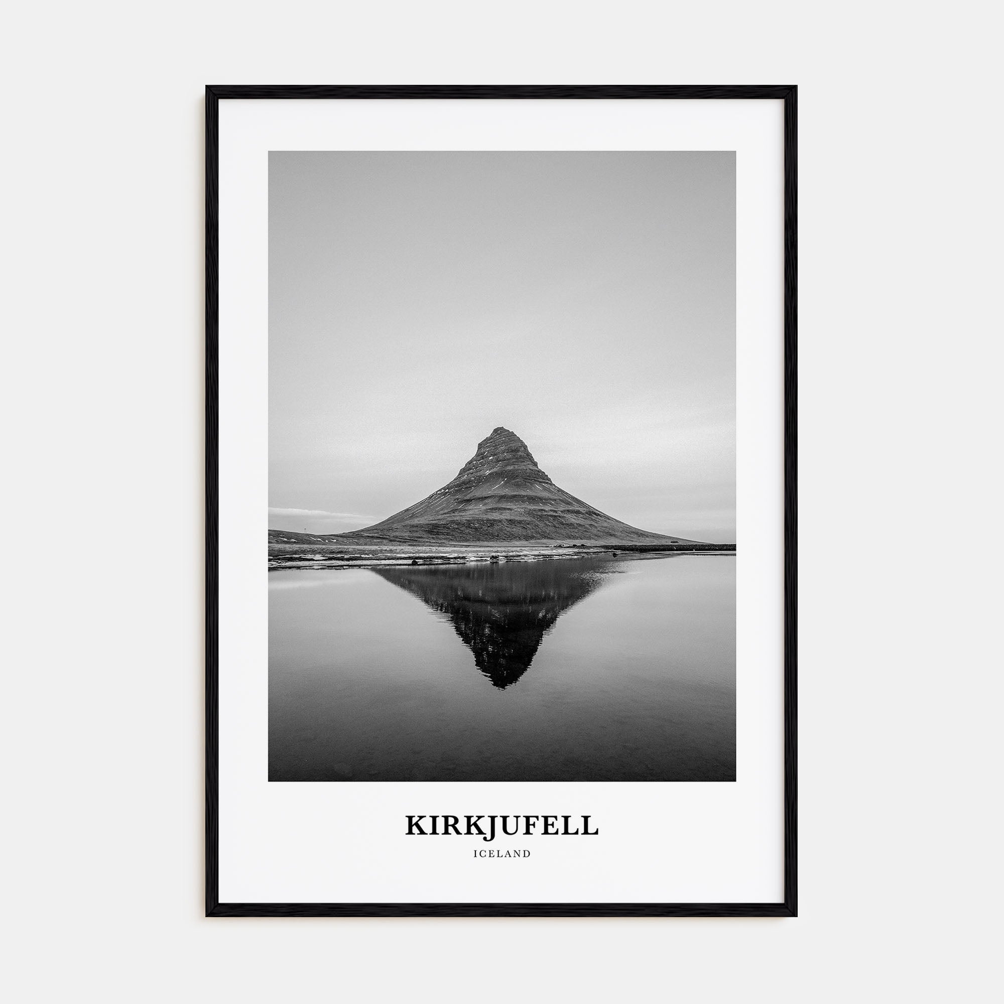 Kirkjufell Portrait B&W Poster