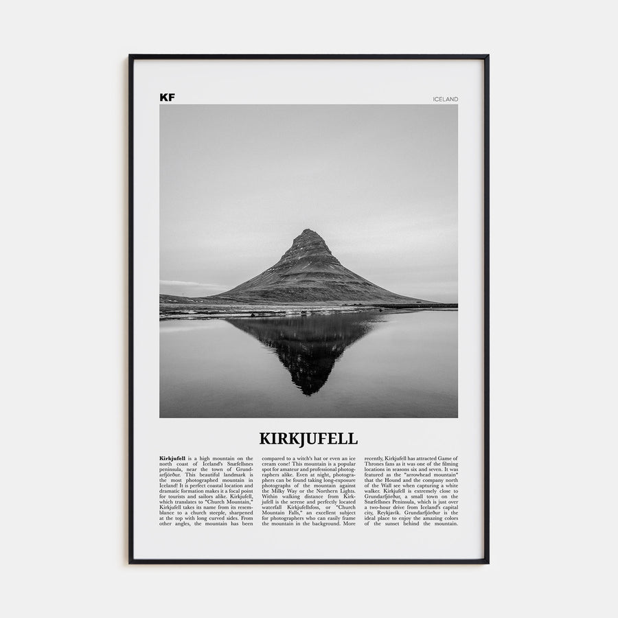 Kirkjufell Travel B&W Poster