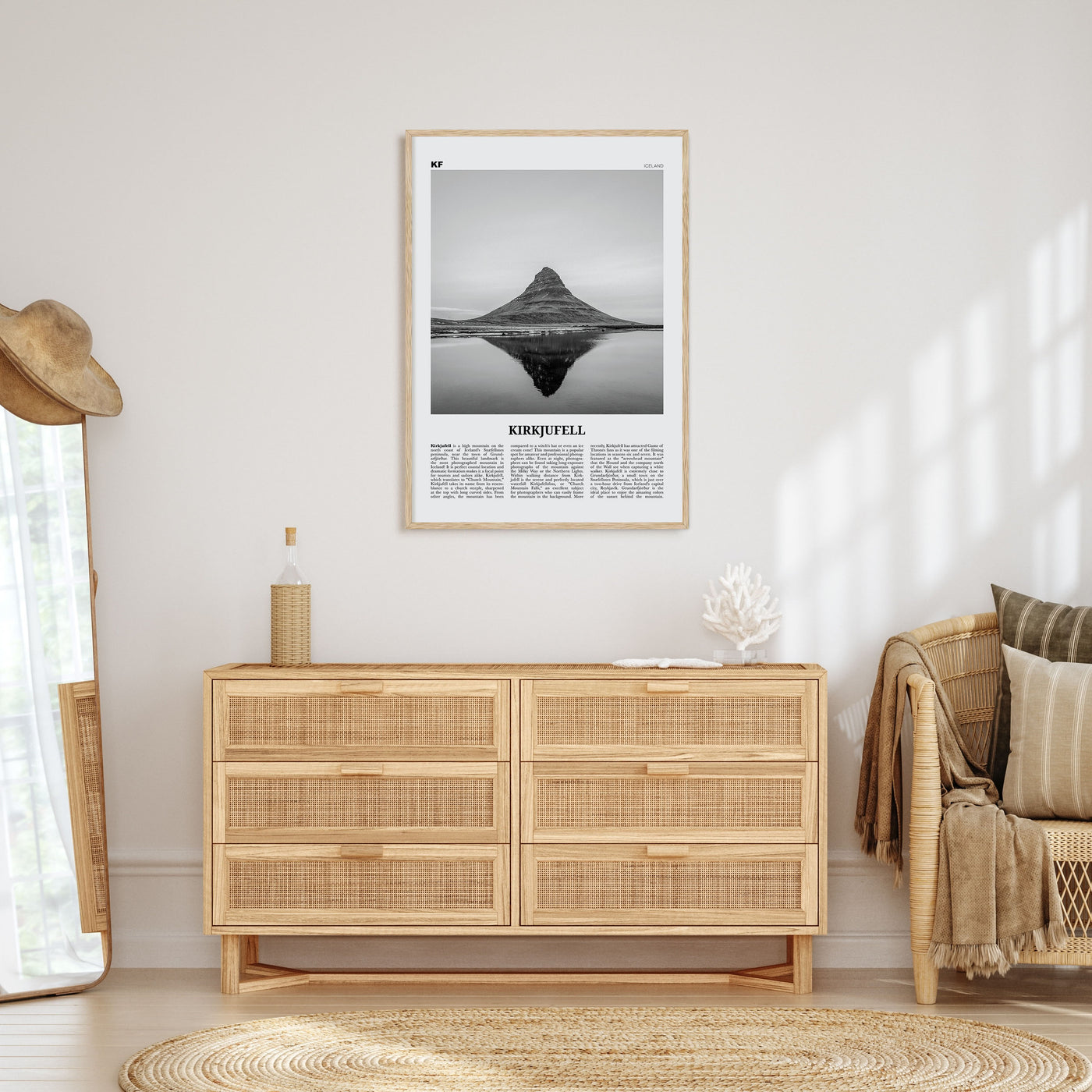 Kirkjufell Travel B&W Poster