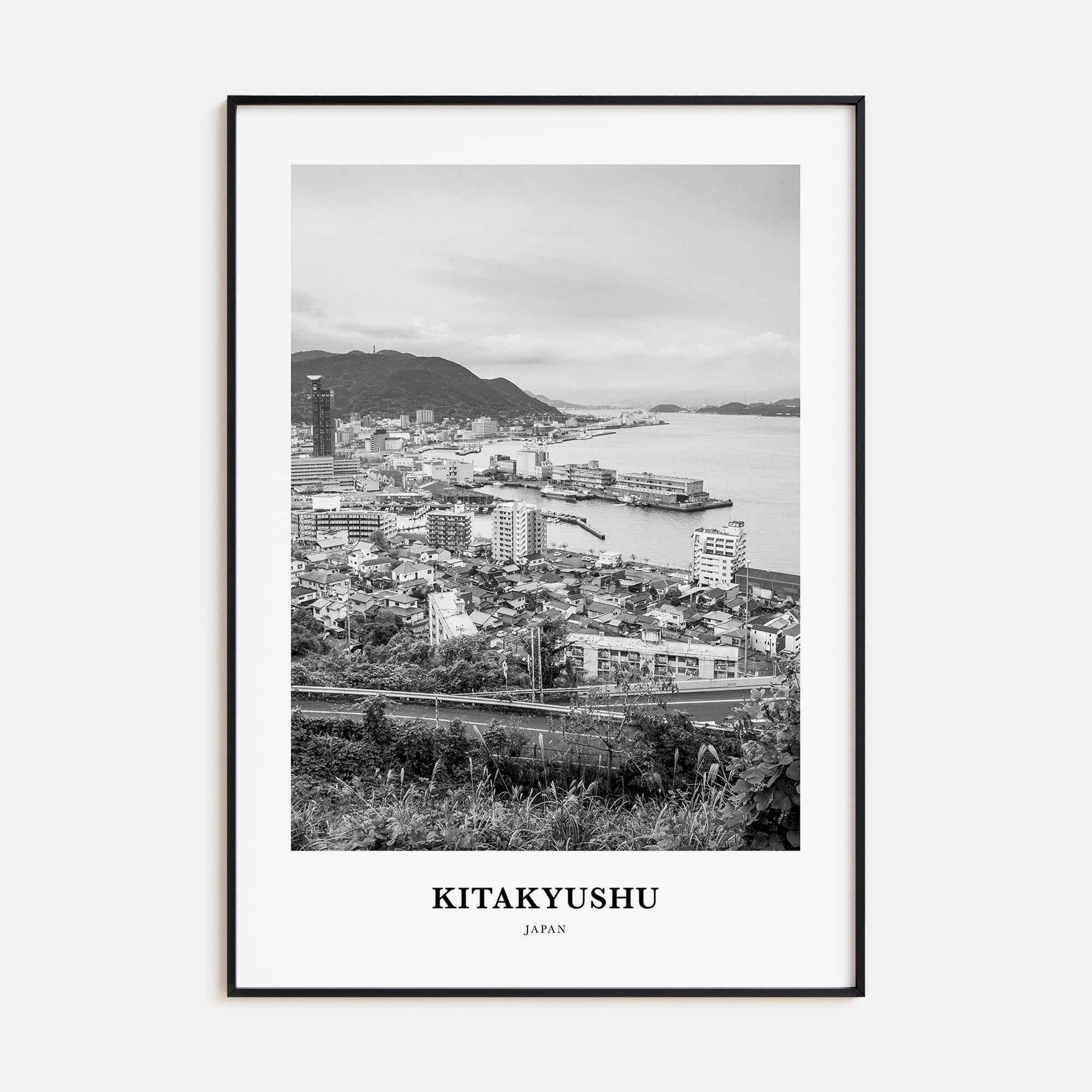 Kitakyushu Portrait B&W Poster