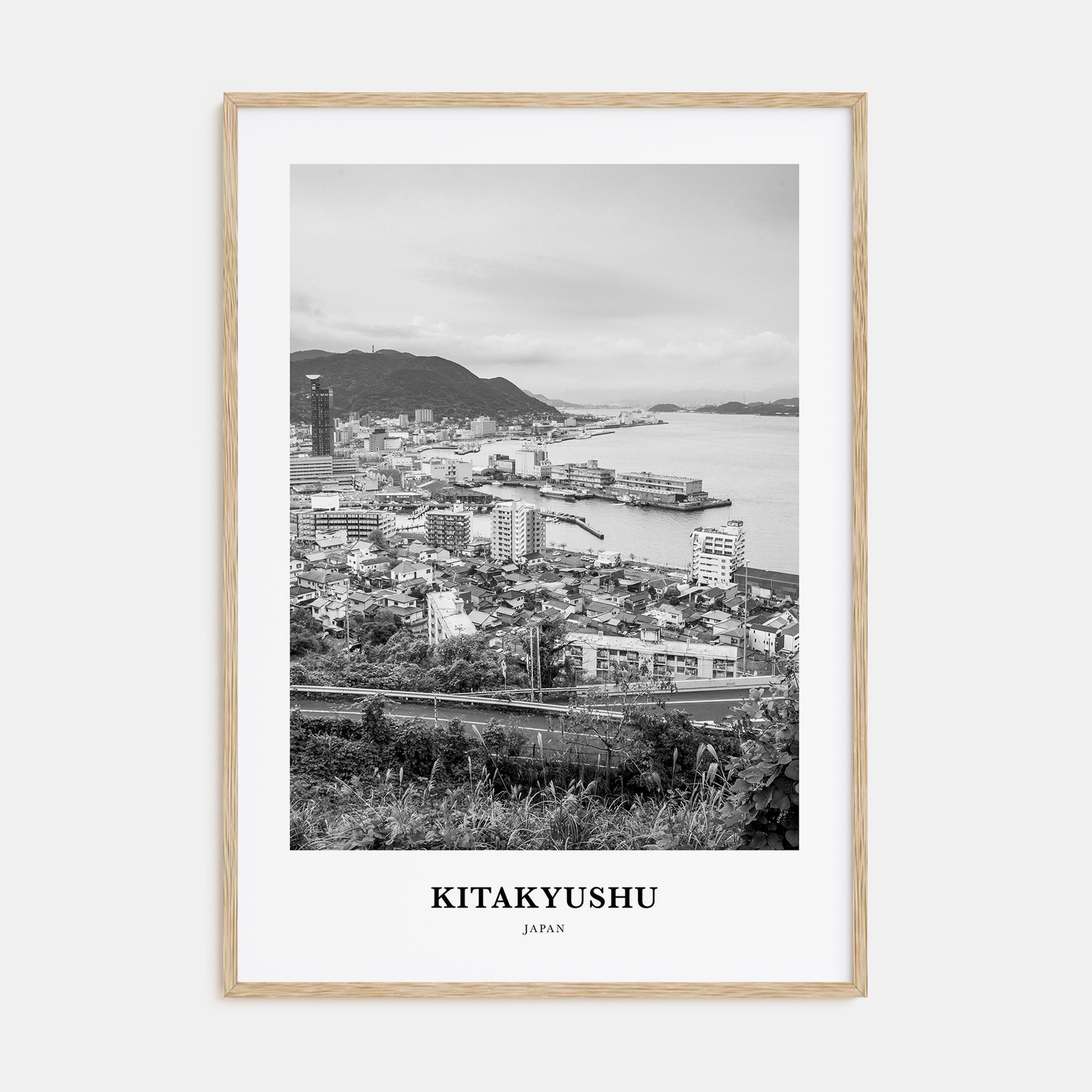 Kitakyushu Portrait B&W Poster