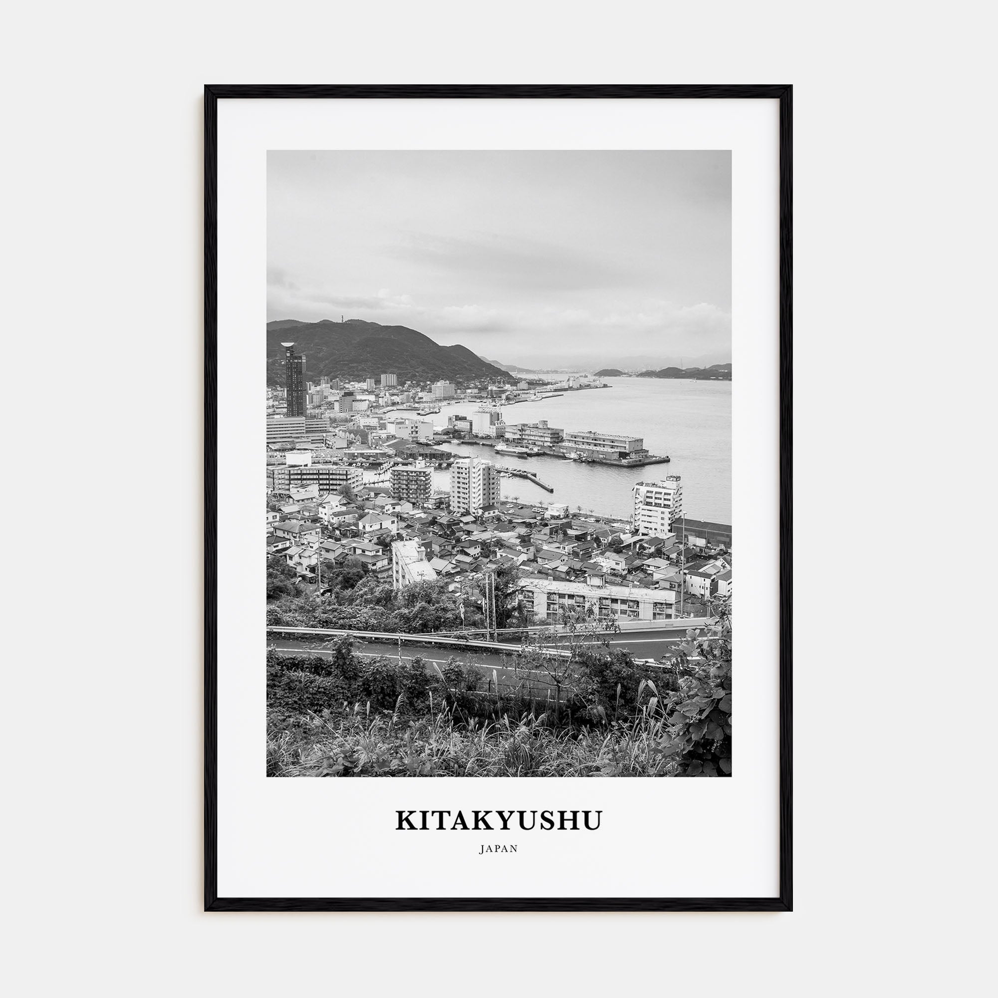 Kitakyushu Portrait B&W Poster