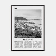 Kitakyushu Travel B&W Poster