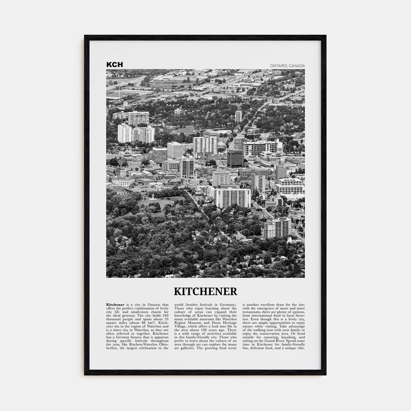 Kitchener Travel B&W Poster