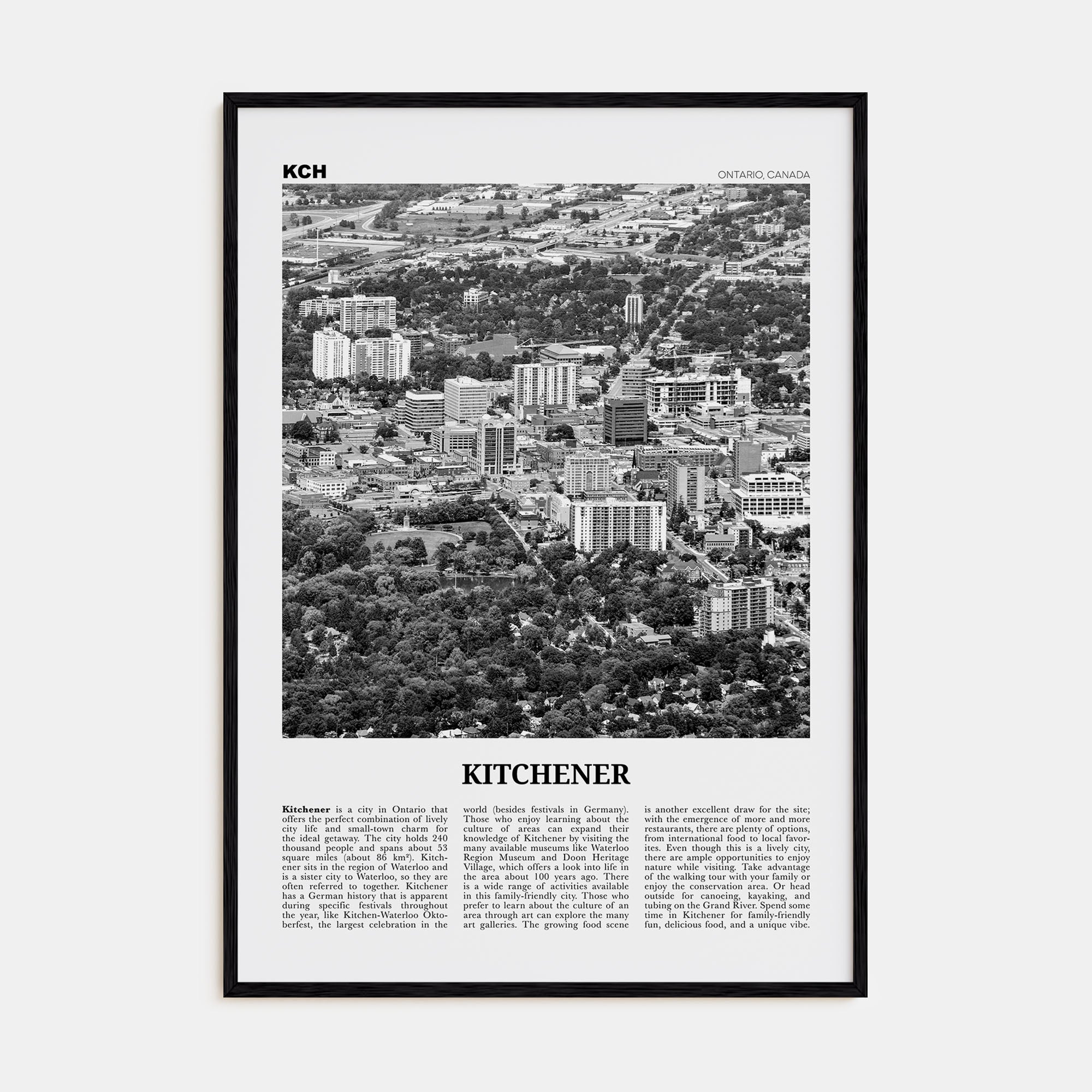 Kitchener Travel B&W Poster