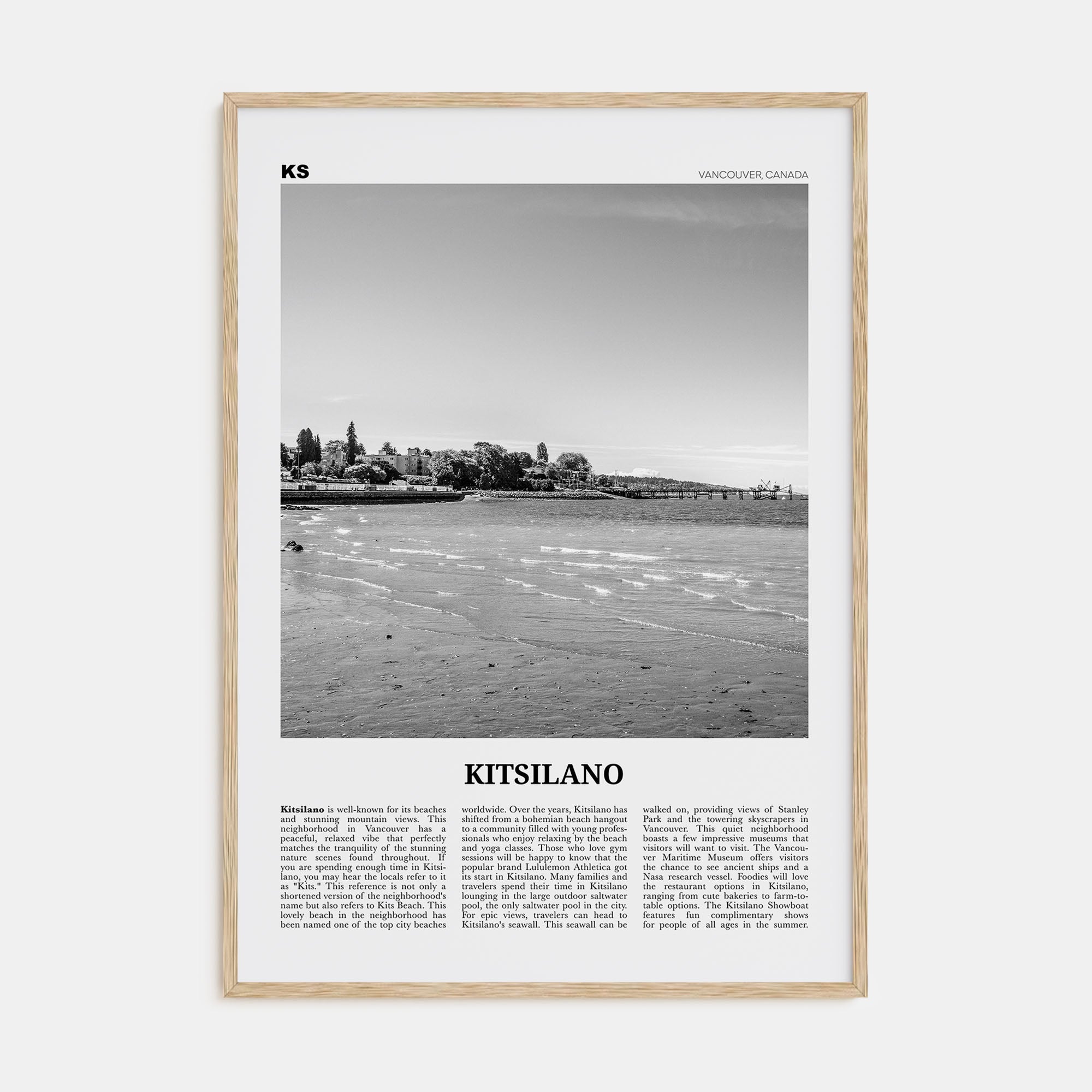 Kitsilano Travel B&W Poster