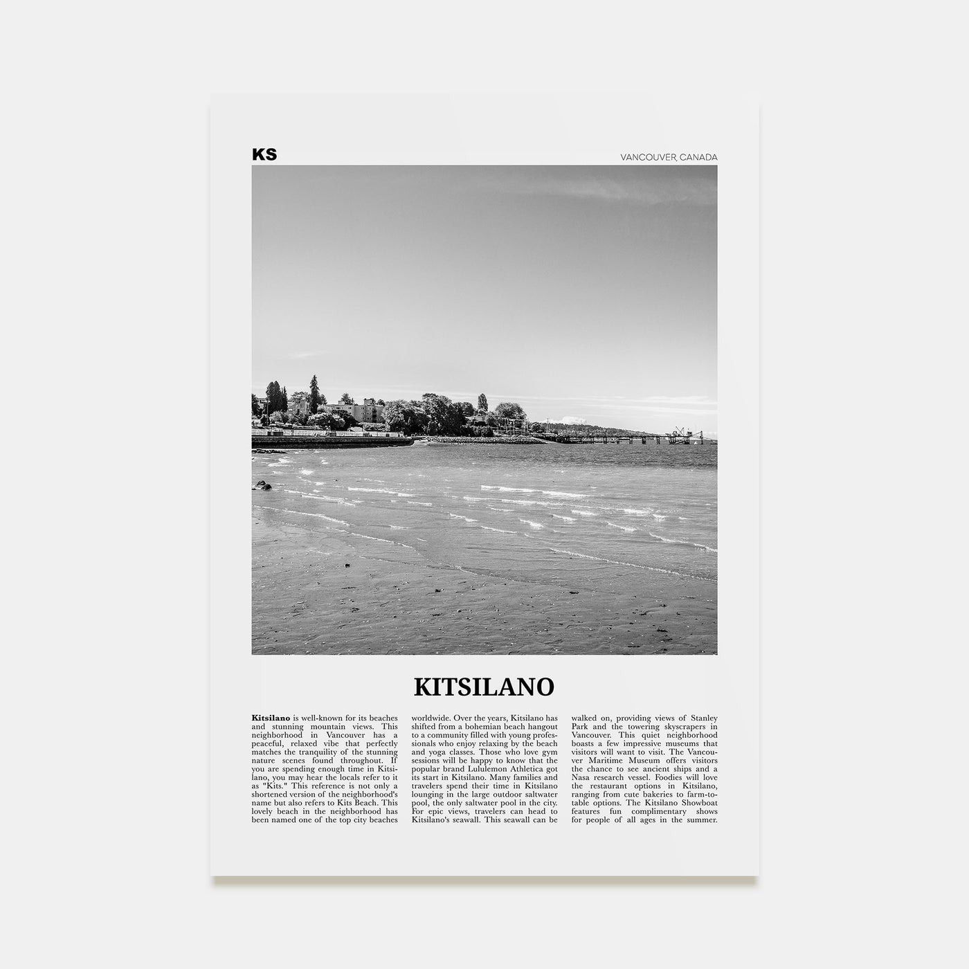 Kitsilano Travel B&W Poster