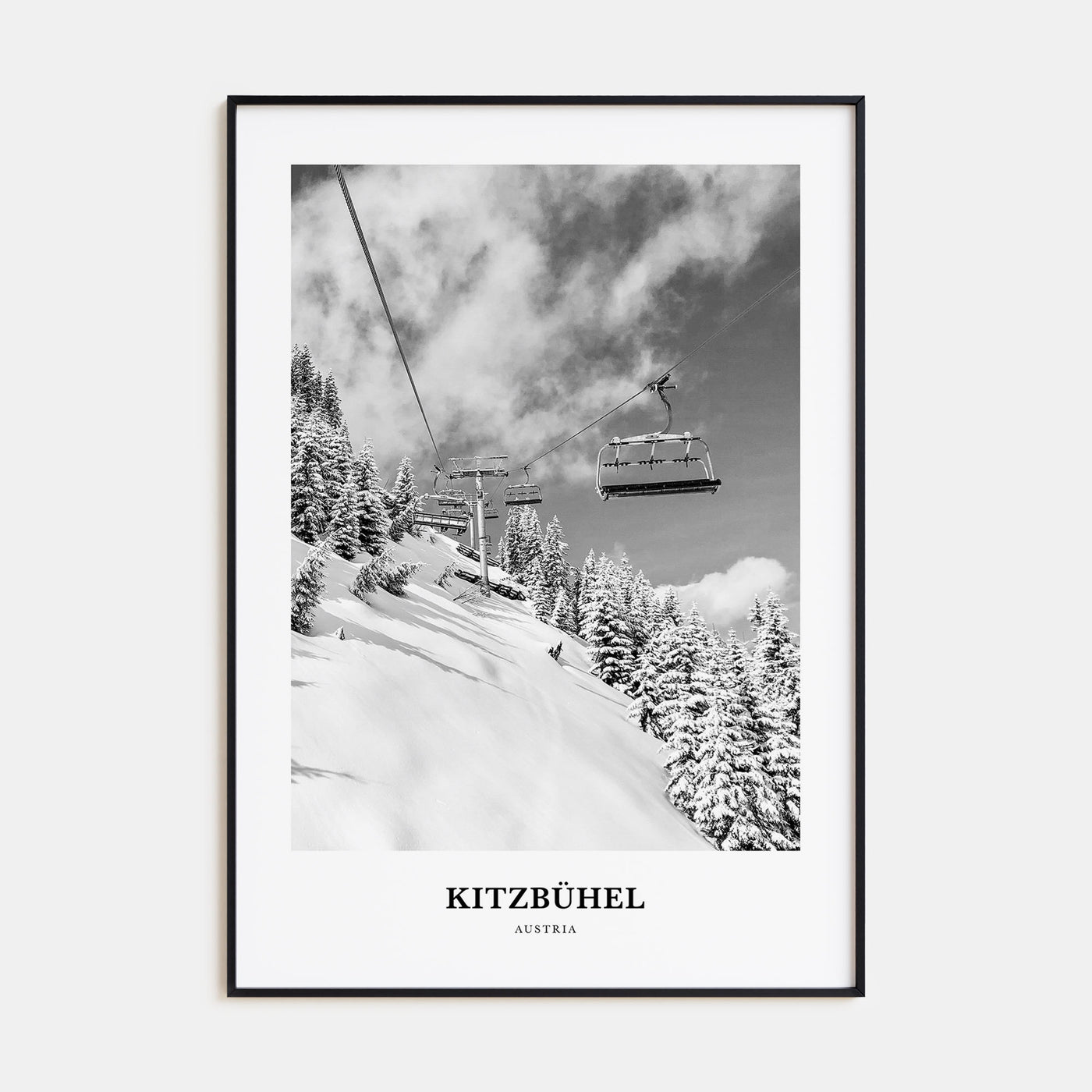Kitzbühel Portrait B&W Poster