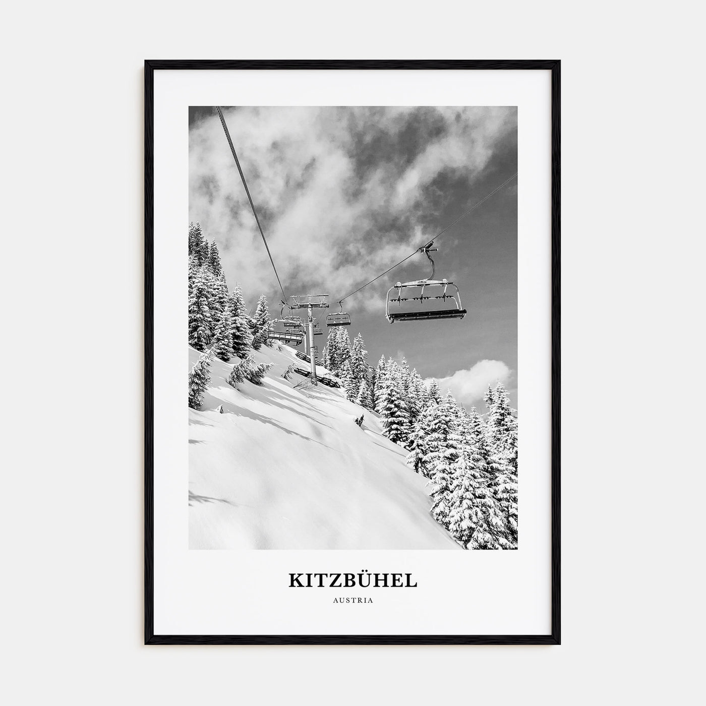 Kitzbühel Portrait B&W Poster