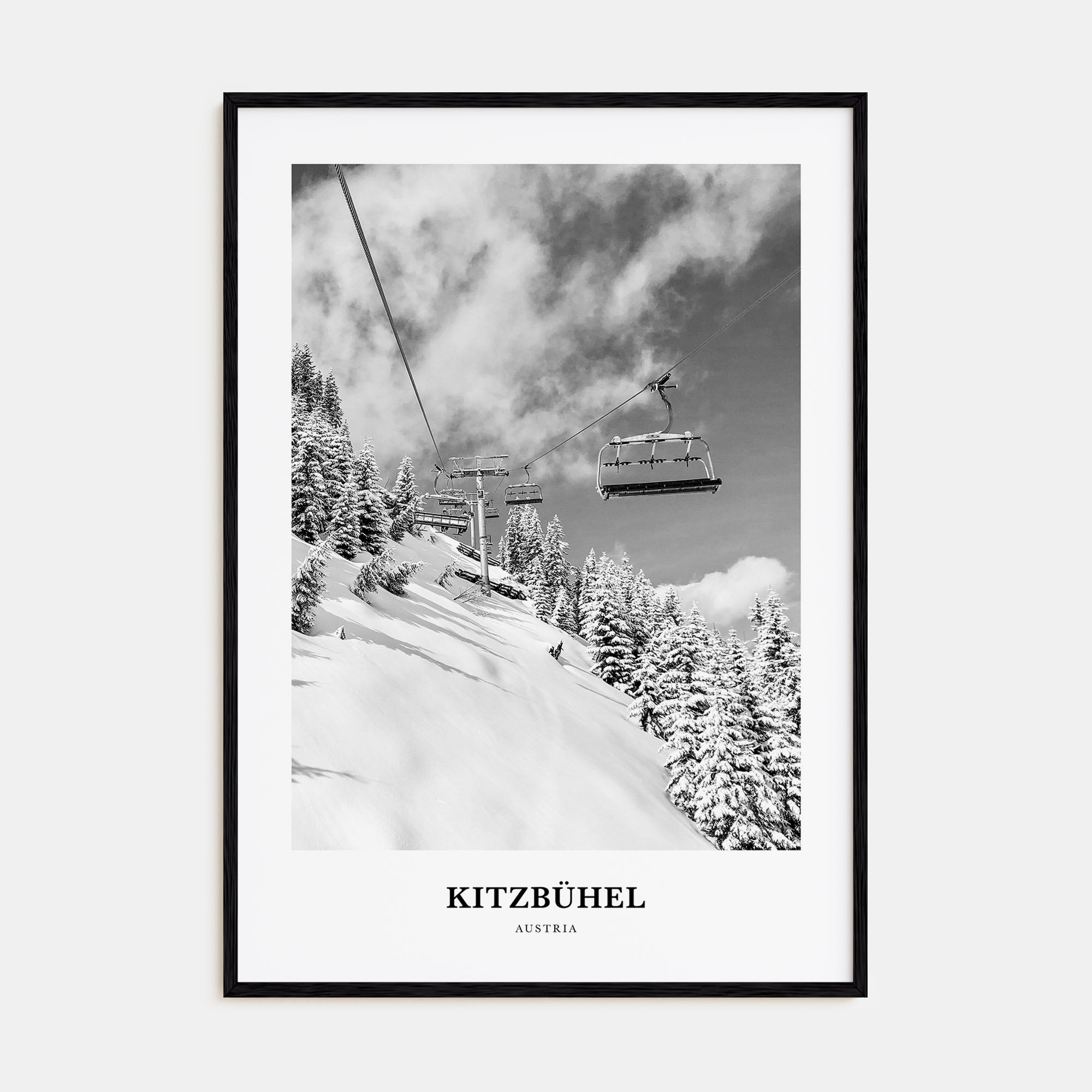 Kitzbühel Portrait B&W Poster