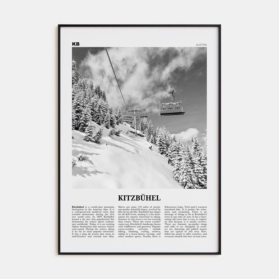 Kitzbühel Travel B&W Poster